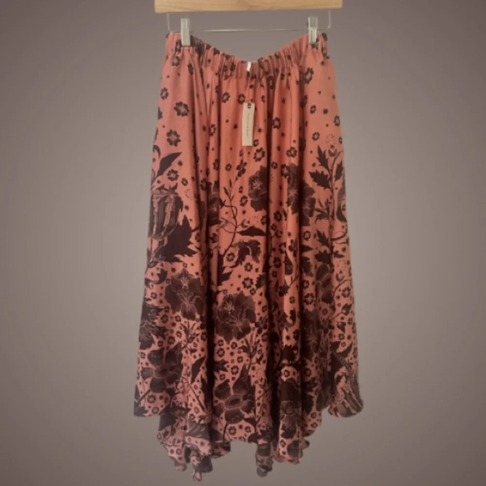 NWT By Anthropologie Florence Balducci Skirt Flowy Floral Asymmetrical Hem